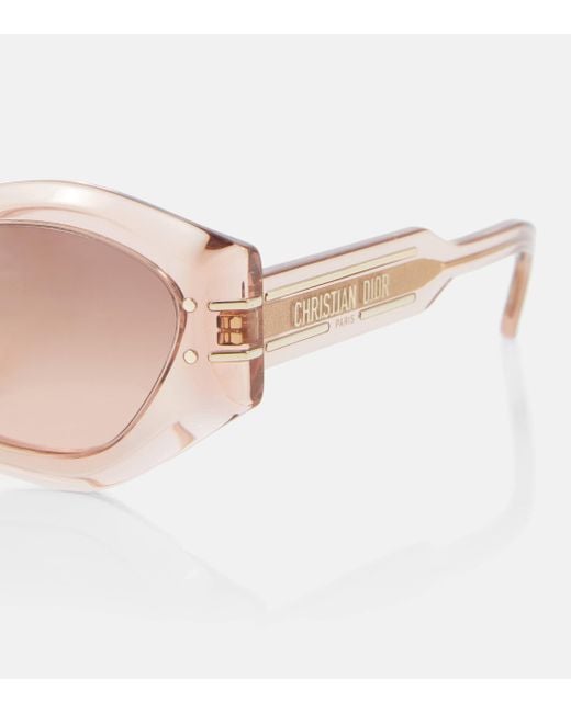 Dior Pink Diorsignature B1u Oval Sunglasses