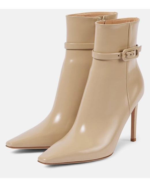 Gianvito Rossi Natural 95 Patent Leather Ankle Boots