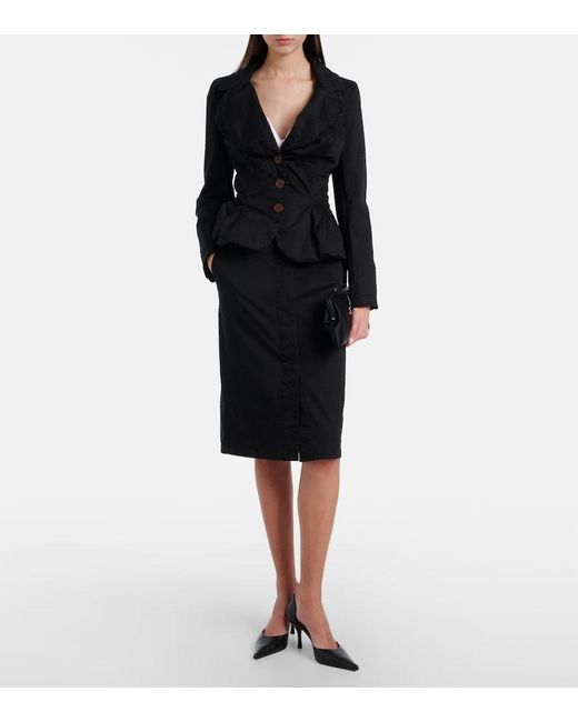 Vivienne Westwood Black Trouser Cotton-Blend Pencil Skirt