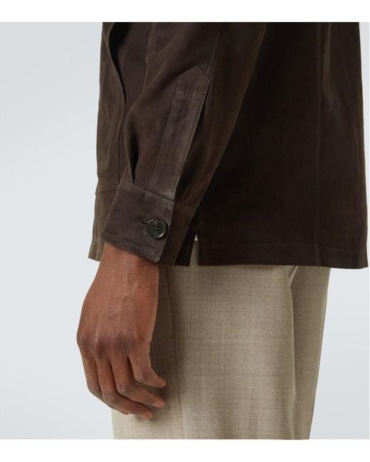 Thom Sweeney Brown Suede Field Jacket for men