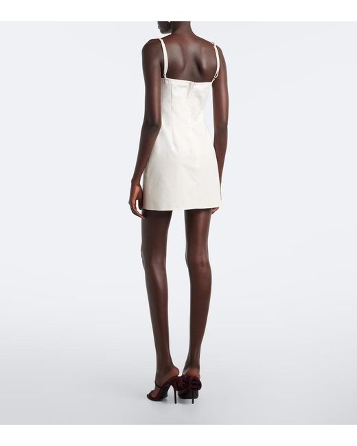 Magda Butrym Natural Floral-Applique Cotton Minidress