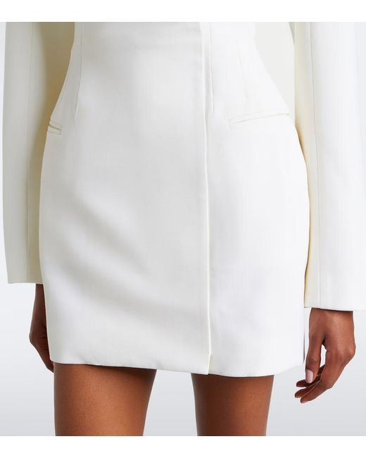 Rachel Gilbert White Finley Wool-Blend Minidress