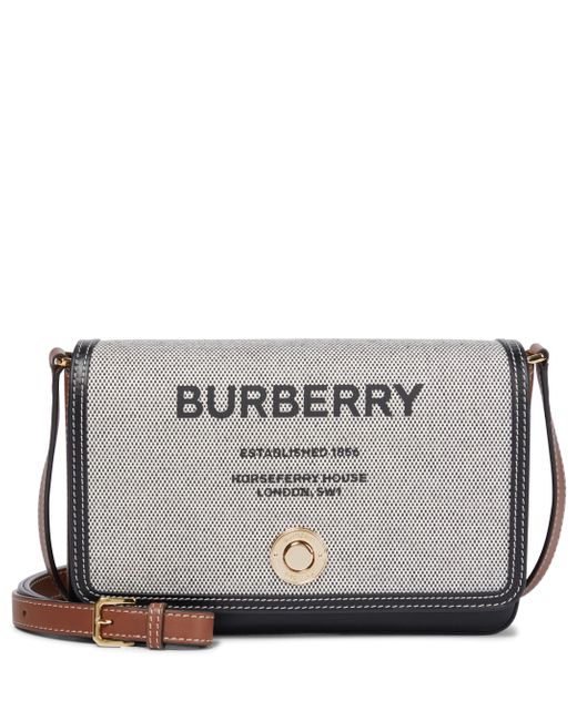 Burberry Horseferry Canvas And Leather Crossbody Bag in Brown Lyst UK