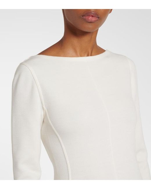 The Row White Iragi Knitted Midi Dress