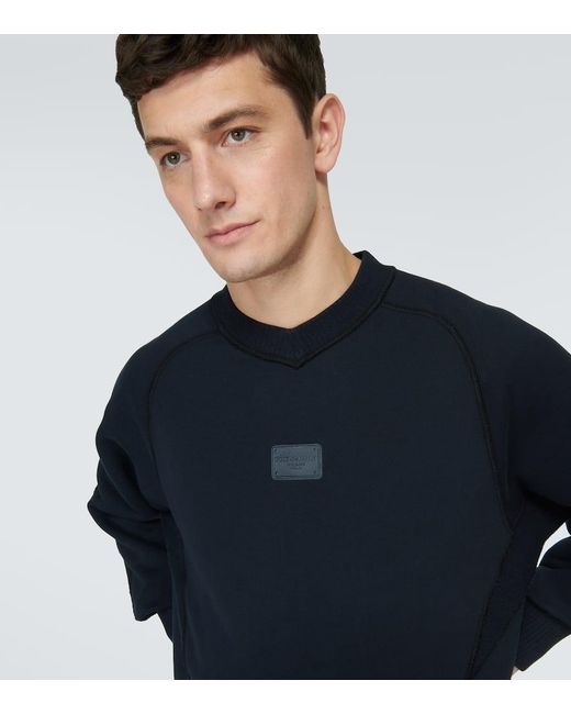 Sweat-Shirt En Coton A Logo Dolce & Gabbana pour homme en coloris Blue