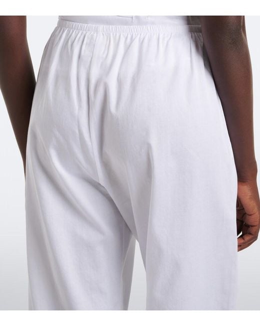 Leset White Yoko Cotton Poplin Pants