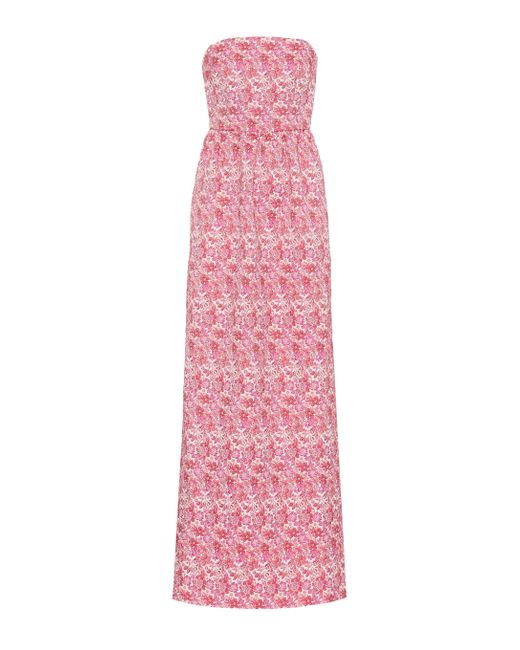 Rebecca Vallance Pink Estelle Floral Strapless Gown