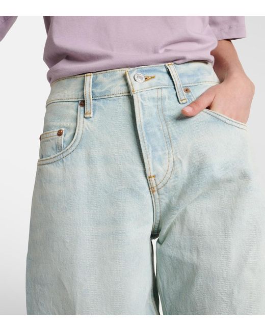 Re/done Blue Mid-Rise Straight Jeans
