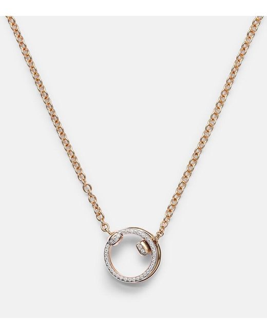 Pomellato Pink Together 18Kt Rose Pendant Necklace With Diamonds