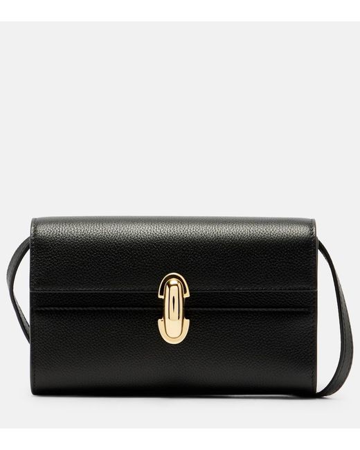 SAVETTE Black Symmetry Mini Leather Shoulder Bag