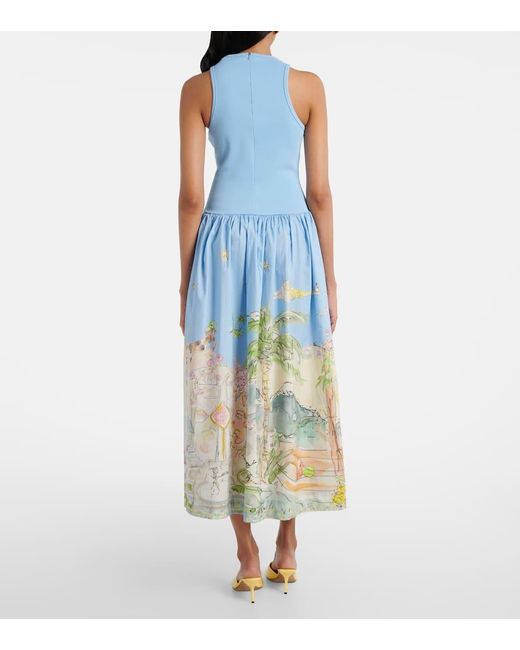 Robe Midi Anouk Imprimee En Coton ALÉMAIS en coloris Blue