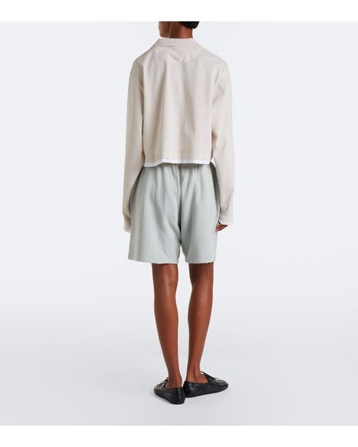 Shorts De Algodon Prada de color Gray