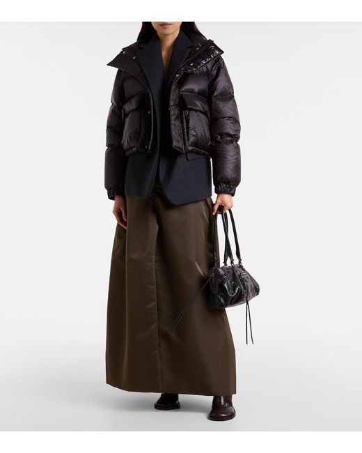 Sacai Black Layered Wool Down Jacket
