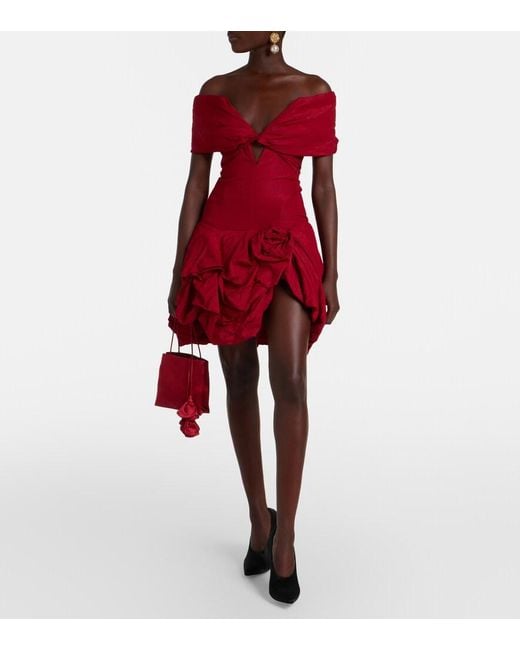 Magda Butrym Red Julia Satin Shoulder Bag