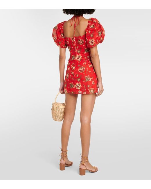 Sir. The Label Red Reyes Printed Cotton And Silk Minidress