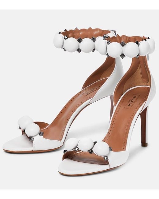 Alaïa White Leather Bombe Sandals 90