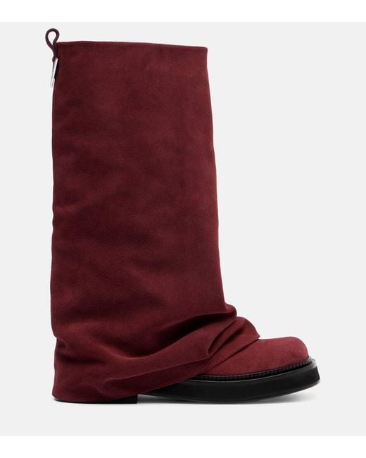 The Attico Red Robin Suede Knee-High Boots