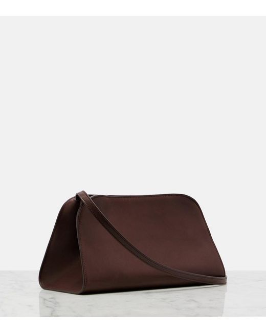 The Row Brown Peggy Medium Leather Clutch