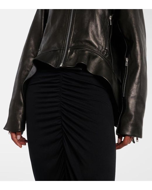 Rick Owens Black Lederjacke