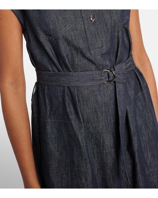 Brunello Cucinelli Blue Denim Chemisier Long Dress
