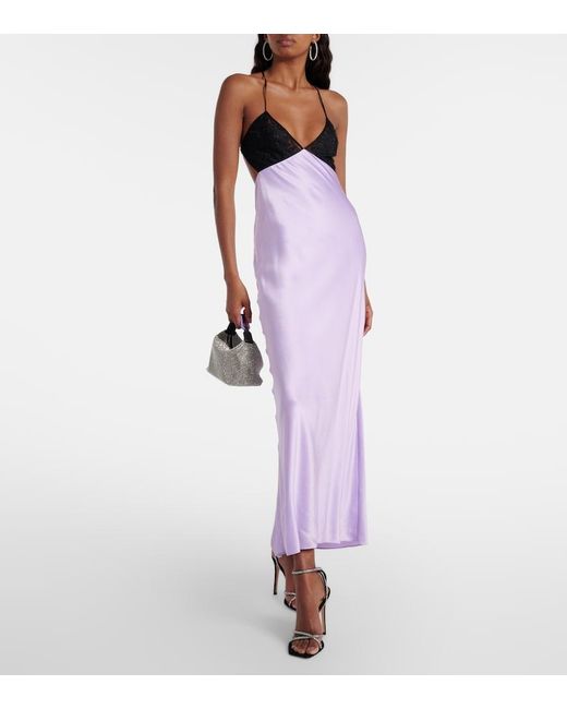 The Sei Purple Bias Midi Dress