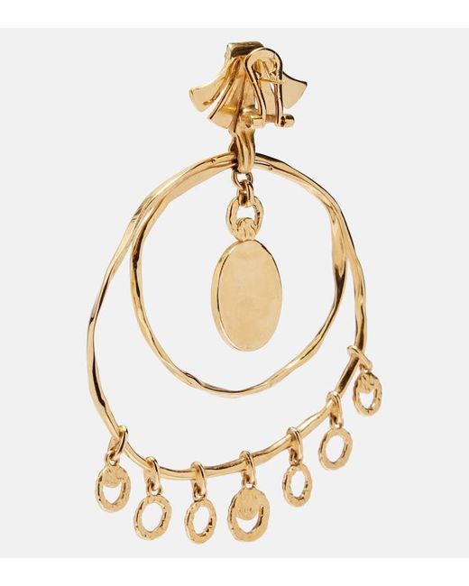 Chloé Metallic Verzierte Ohrringe Sunflower