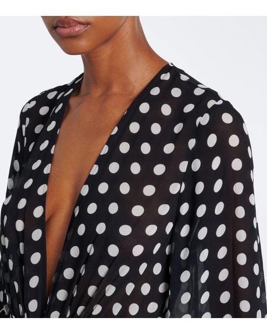 Alexandra Miro Black Clementine Polka-Dot Maxi Dress