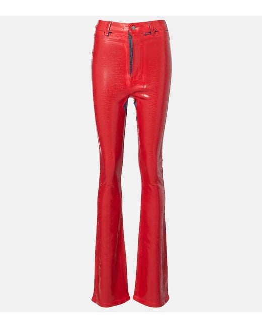 Acne Porto Distressed Cotton-Blend Flared Pants
