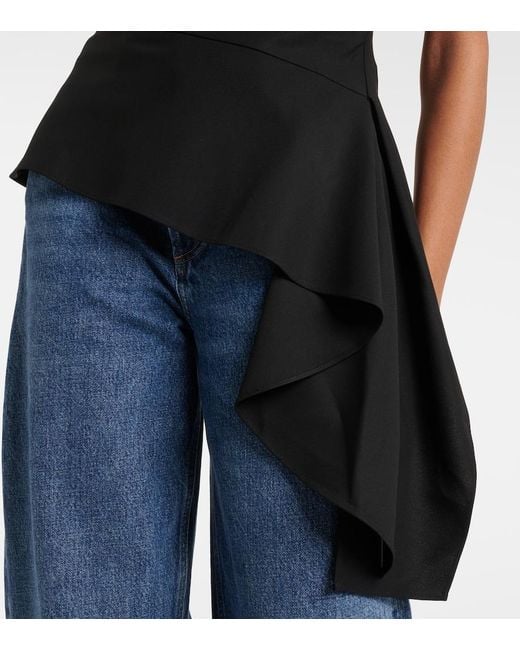 Jonathan Simkhai Black Saskia Draped Top