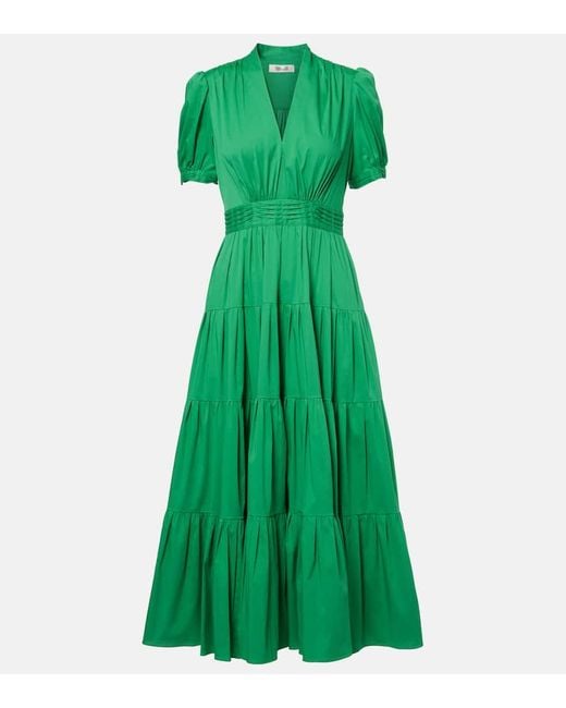 Robe Longue Darby En Coton Melange Diane von Furstenberg en coloris Green