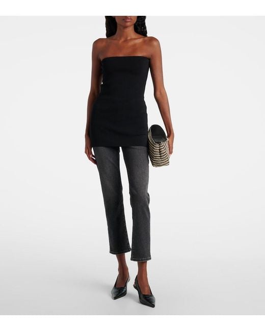 AG Jeans Blue Cropped Mid-Rise Slim Jeans