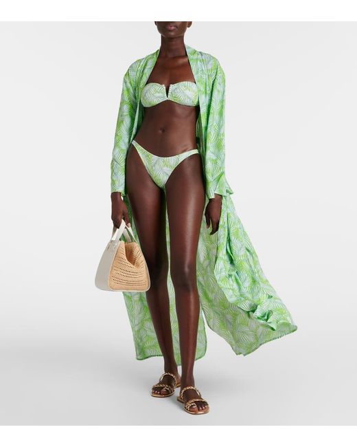 Melissa Odabash Green Bedrucktes Bikini-Oberteil Alba