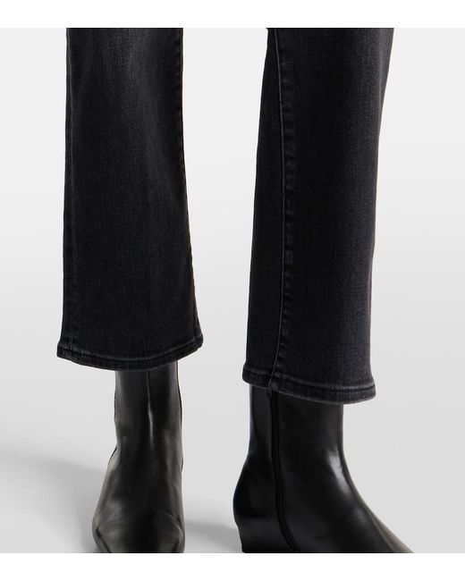 FRAME Blue Le Sleek Cropped High-Rise Straight Jeans