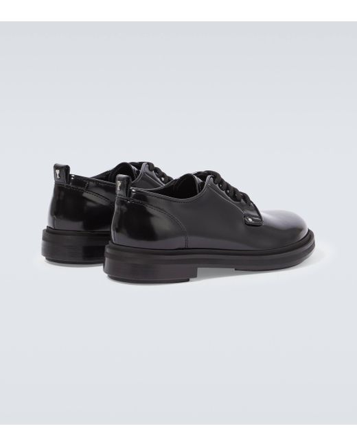 AMI Black Anatomical Leather Derby Shoes for men