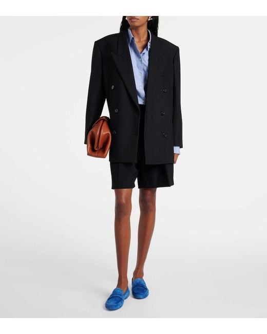 Gianvito Rossi Blue Suede Loafers