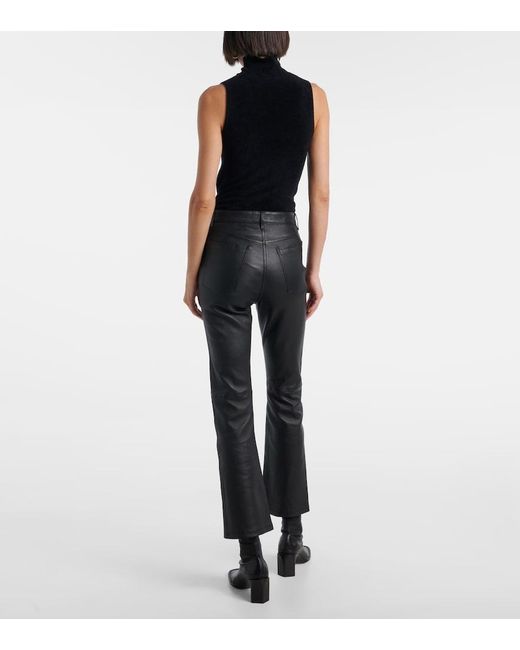 Joseph Black Duke Leather Slim Pants