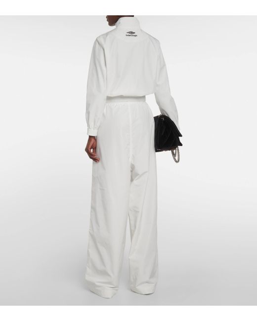 Balenciaga White 3b Sports Icon Cotton-blend Track Pants