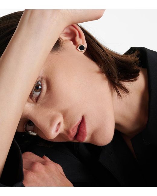 Repossi Multicolor Antifer 18Kt Rose Single Earring With Onyx And Diamonds