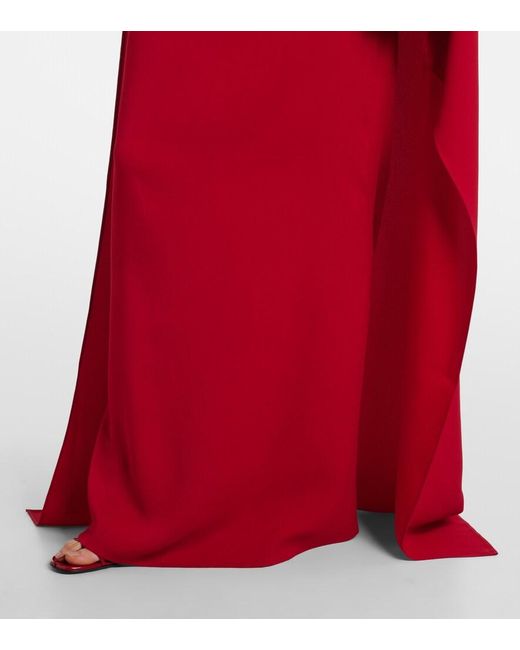Taller Marmo Red Carrington Caped Crepe Cady Gown