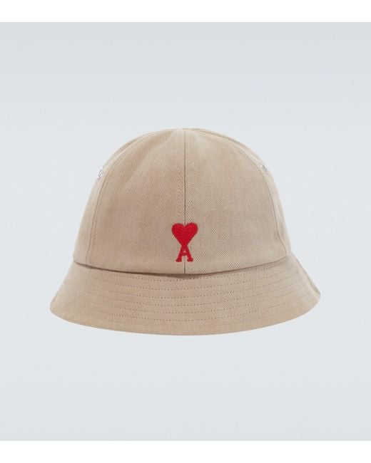 AMI Natural Ami De Coeur Cotton Bucket Hat for men
