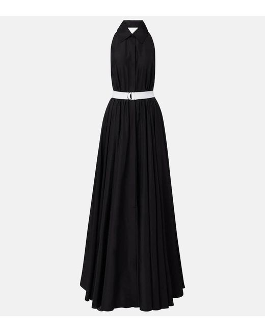 Norma Kamali Black Halterneck Belted Maxi Dress