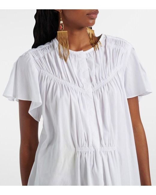 Isabel Marant White Synda Gathered Top