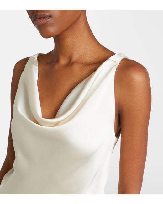 Rohe White Bridal Draped Satin Gown
