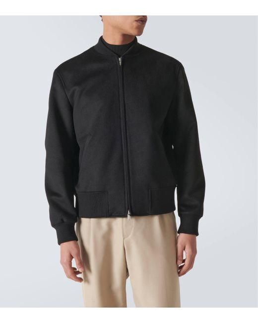 Lardini Black Cashmere Bomber Jacket for men