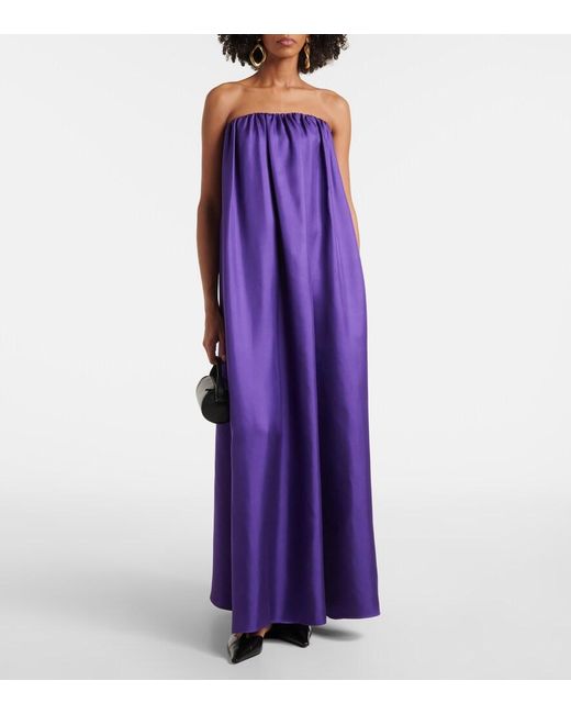 Max Mara Purple Silk Twill Corset Dress
