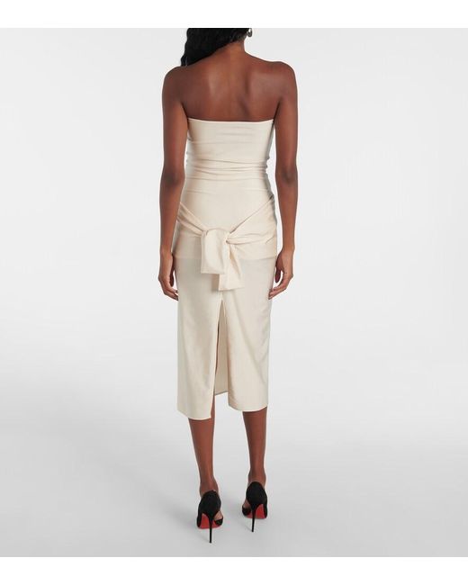 Coperni Natural Gala Tie-Front Jersey Midi Dress