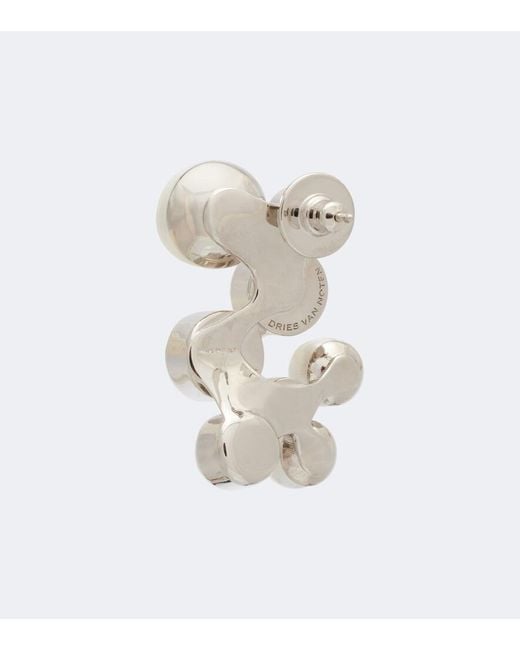 Dries Van Noten Metallic Crystal-Embellished Earrings