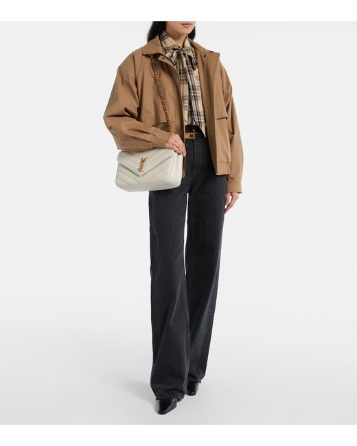 Saint Laurent Natural Loulou Medium Leather Shoulder Bag