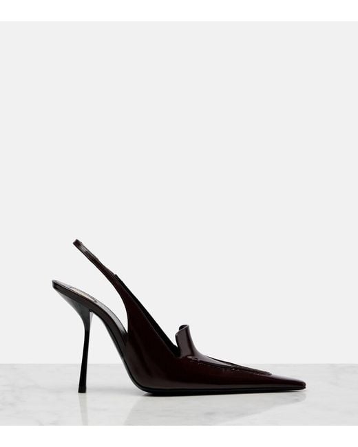 Saint Laurent Black Voltaire Leather Slingback Pumps