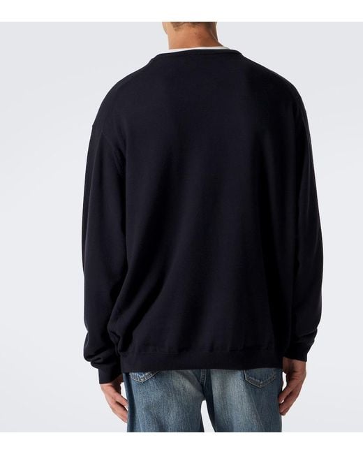 A.PRESSE Blue Wool Sweater for men